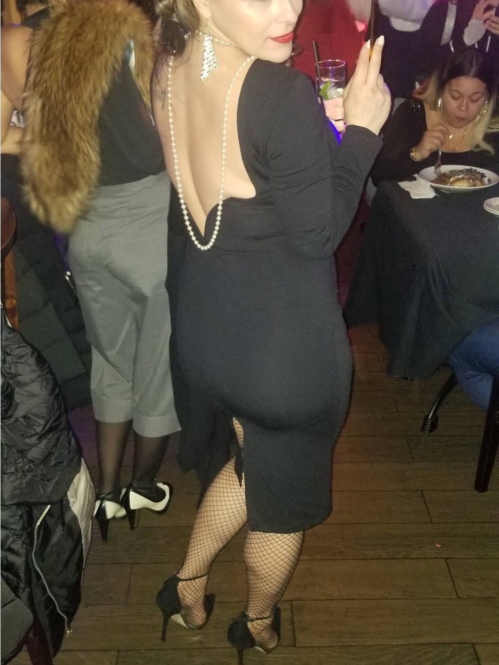 Women's Black Long Sleeve Bodycon Dress